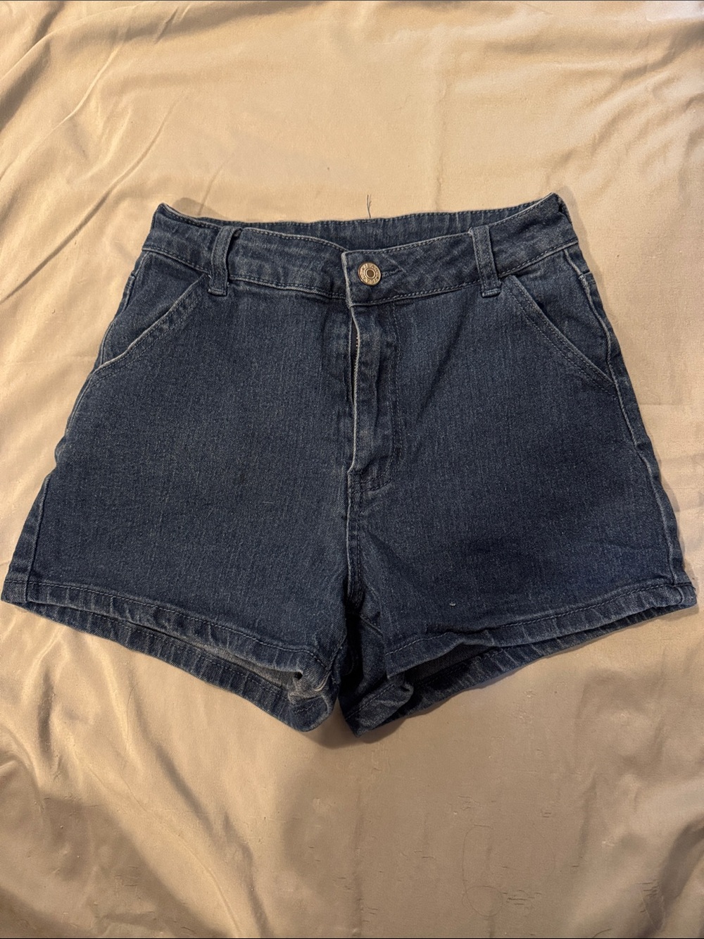 Forever 21 High-Waist Denim Shorts - Dark Blue